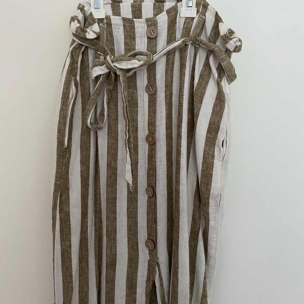 Striped midi skirt